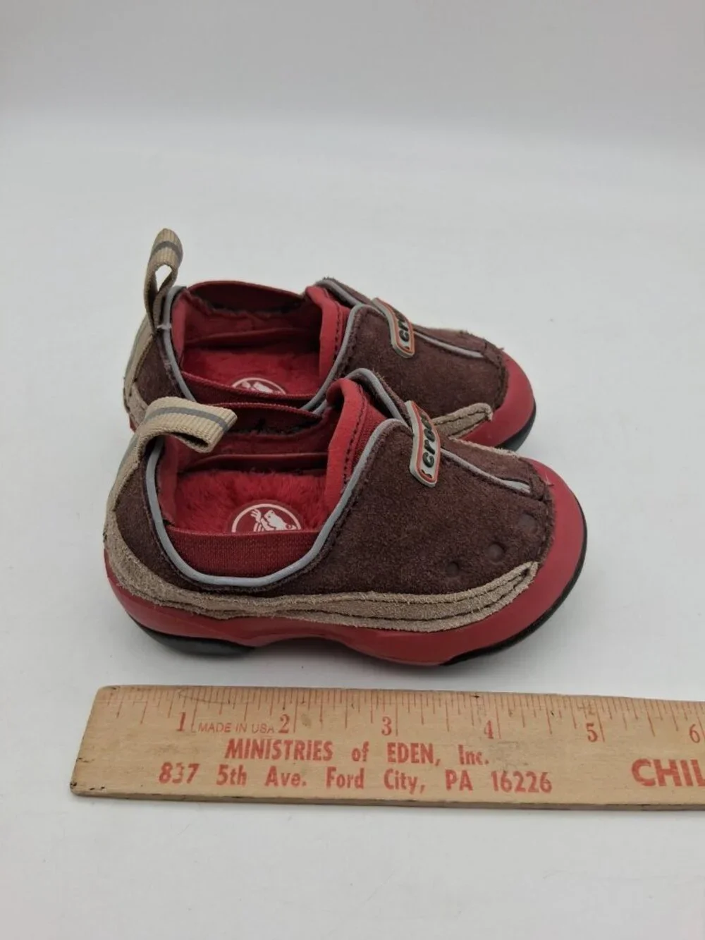 Crocs Red Brown Dawson Slip On Sneakers Size 4 Baby/Toddler